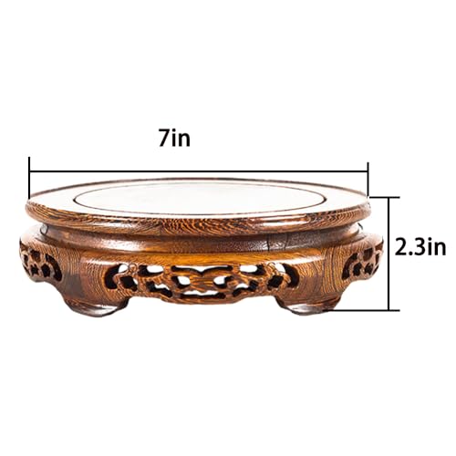 Chinese Carving Base Handmade Rosewood Solid Wood Pedesta - size: 6.6" L X 2.3" H