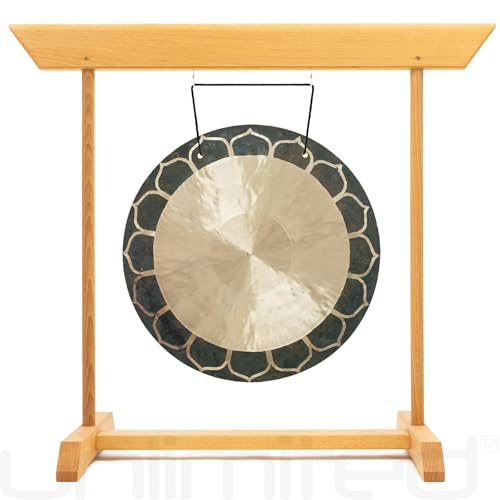 16" to 22" Temple Wind Gongs on Stands Includes Gong, Stand, & Mallet/Great for Meditation & Sound Healing
