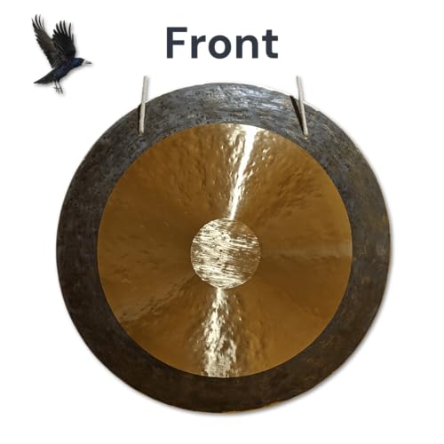 Solar Horizon Gong by Raven Sounds, Dual-Sided Handmade Chinese Bronze Wind Gong, for Sound Healing, Meditation & Yoga (30") - size: 30"