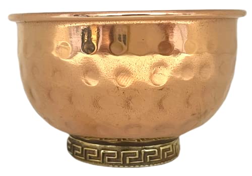 Copper Offering Bowl, 3 Inch Diameter - Altar & Ritual Use, Incense & Smudging Bowl, Hand Hammered - style: Hand Hammered