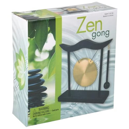 Zen Table Gong, Desktop Meditation Gong with Wooden Stand and Mallet, 9 Inch Height - 1 Count
