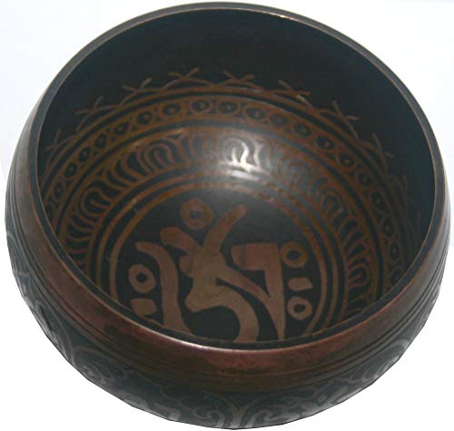 Agan Traders Handmade Tibetan Singing Bowl Set – B Note Crown Chakra Meditation Bowl with Wooden Mallet & Silk Cushion, Sound Healing Bowls for Yoga, Sound Bath, Spiritual Decor – Nepal - 5126 SB - color: 5126