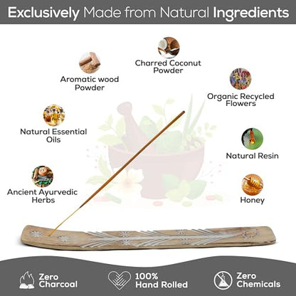 Satya Nagchampa White Sage Incense Sticks, Satya Bng (Bangalore) Insenses 15gmx3 Pack (45 GMS) with Raajsee Incense Holder Bundle, Satya Nagchampa Natural Incense - color: White Sage