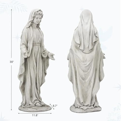 Virgin Mary Statue Outdoor, Large 30 in Religious Garden Statue - color: Virgin Mary-30"