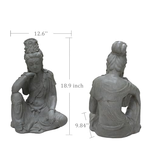 19" Guan Yin Buddha Statue for Home & Garden Zen Meditation Decor