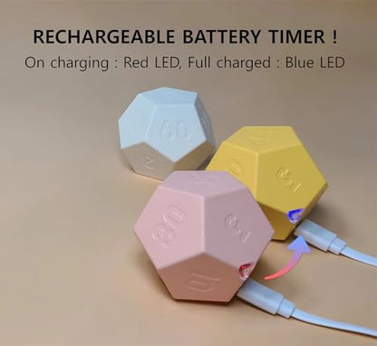 2 Pack of CREAVIVA Cube Pomodoro Timer - Flip to Start Countdown, Rechargeable Mini Productivity Timer for Study, Office, 11 Preset Times, Silent/Vibration, Time Management Tool for Kids & ADHD