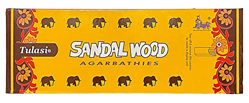 Tulasi Sandalwood Agarbathies | Set of 6 Hex Tubes | 20 Grams per Tube