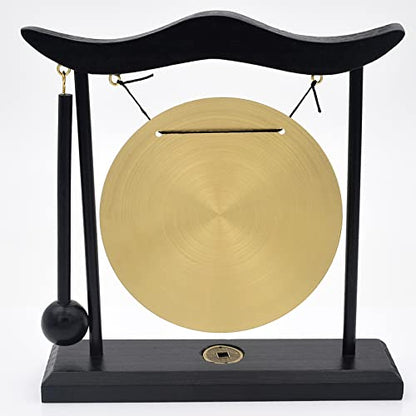 Feng Shui Brass Gong Desktop Zen Art for Fortune + Free Red String Bracelet H1304 - color: H1304