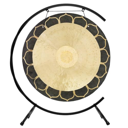24" to 26" Temple Wind Gongs on Stands - Includes 26" Gong, Stand, & Mallet/Great for Meditation & Sound Healing - color: 26" on Paiste Floor C Stand