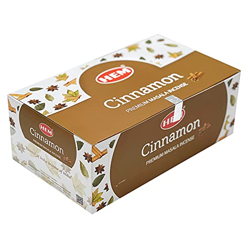 Cinnamon Masala Incense Sticks and Holder Burner Bundle from Hem Incense and Trumiri for Home Fragrance Insence Insiensos - color: Cinnamon Masala