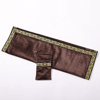 BLESSUME Wicca Square Altar Tarot Table Cloth for Reading with Card Pouch 24.4 * 24.4 inch(Coffee 2) - color: Coffee 2