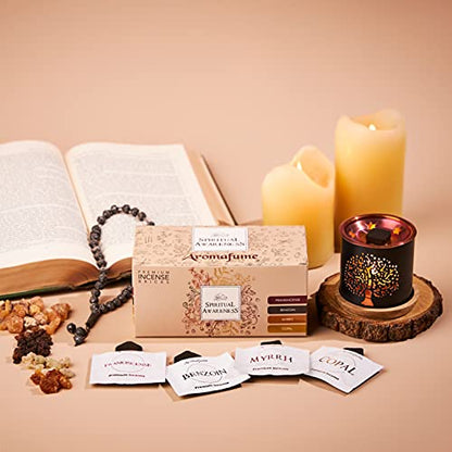 Spiritual Awareness Incense Brick Gift Set & Flower Burner, Aromafume