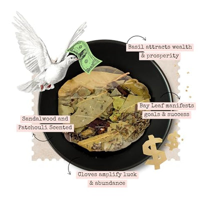 CIRCE Money Drawing Loose Herb Incense - Wealth, Basil & Clove, 1oz - color: Money Drawing
