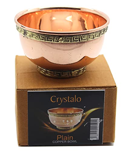 Copper Offering Bowl, 3 Inch Diameter, Great for Altar use, Ritual use, Incense Burner, smudging Bowl, Decoration Bowl, Offering Bowl (Plain) - style: Plain