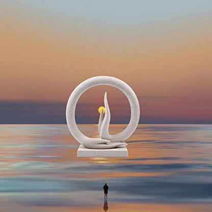 Carefree Fish Desert Sandstone Buddha Hand Statue Yoga Decor The Art of Minimalism Valuable Collection (Solid 6.6 Pounds) - color: Desert Sandstone