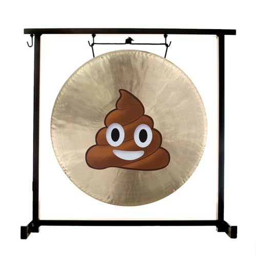 Poop Emoji Everybody Fun Gong on Stands - Includes 12" Poop Emoji Gong, Stand, & Mallet/Perfect Gift for Those Who Poop - color: 12" on the Zildjian Table Top Stand