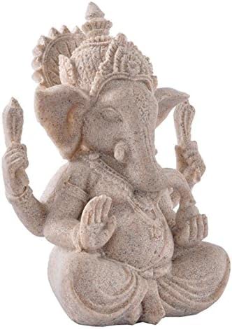 Elephant Statue Figurine Sandstone Ganesha Buddha Statue Hand Carved Sculpture
