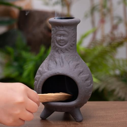 Sun Face Palo Santo Holder, Smudge Bowl for Sage Sticks and Incense Cones - color: Black -Sun Face Palo Santo Holder