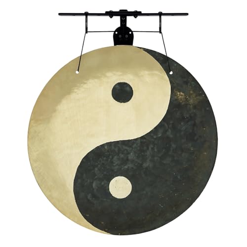 20" to 26" Taoist Breeze Gongs on Stands - Includes Gong, Stand, & Mallet/Yin & Yang/Perfect for Meditation & Sound Healing - size: 20" on Internal Wave Gong Hanger
