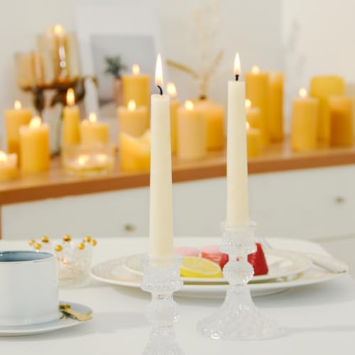 4-Pack 6" Pure Beeswax Spell Candles, Clean White, Meditation & Ritual - color: White
