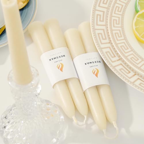 4-Pack 6" Pure Beeswax Spell Candles, Clean White, Meditation & Ritual - color: White