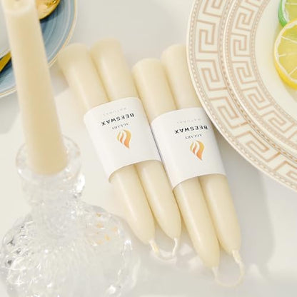 4-Pack 6" Pure Beeswax Spell Candles, Clean White, Meditation & Ritual - color: White