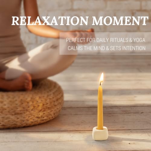 Natural Beeswax Candles 10 Pack, 20 Minutes Burning Mini Candles,Smokeless Dripless Bees Wax Candles for Yoga-Raw - color: Raw, size: 10