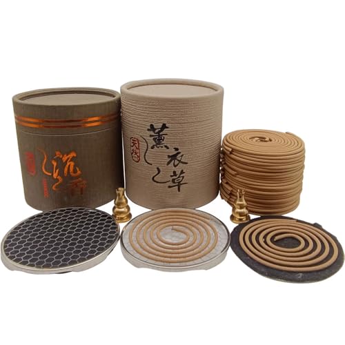 Coil Incense,Traditional spiraled Incense,Perfect for Meditation Spaces,Living Rooms,or Any Indoor Area Where You Want to Create a Relaxing Atmosphere. (48Agarwood+48Lavender) - color: 48agarwood+48lavender
