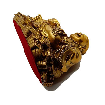 SMRTHMRT Feng Shui Decor Laughing Buddha Statue Maitreya Figurine Carrying Money Bag Happy Buddha for God Luck Brass Sculptures Home Decorations (Large) - size: Large