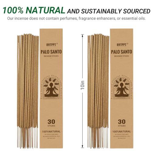 Palo Santo Incense Sticks, 100% Natural sustainably harvested Peruvian Palo Santo, Suitable for Meditation, Relaxation, and Spiritual Purification. (60 Palo Santo Sticks) - color: Palo Santo Incense