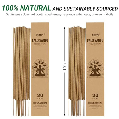 Palo Santo Incense Sticks, 100% Natural sustainably harvested Peruvian Palo Santo, Suitable for Meditation, Relaxation, and Spiritual Purification. (60 Palo Santo Sticks) - color: Palo Santo Incense