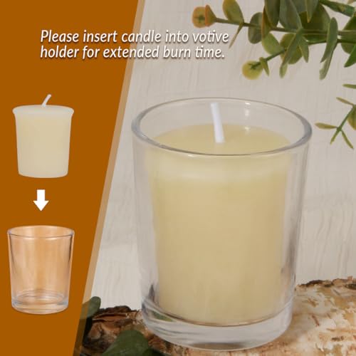 16PCS Beeswax Votive Candles, Cream White, 12H Burn, Prayer & Memorial - color: White