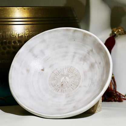 Prayer Offering Ritual Bowl Plate Great for Use Religious Spiritual Gifts（White Meditation） - style: White Meditation