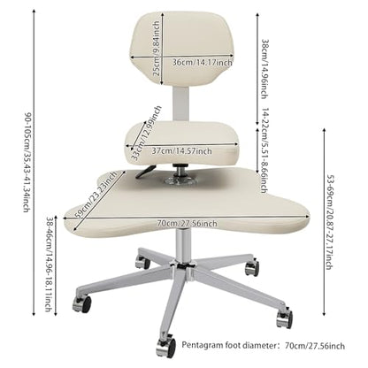 Cross Legged Office Chair,Desk Chair Meditation Kneeling Yoga Seat,White