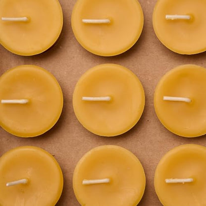 Sunbeam Candles 100% Pure Beeswax Votives | 6 Count Box | Long Burning 15-Hours Each | All Natural Non-Toxic Beeswax Prayer Candle