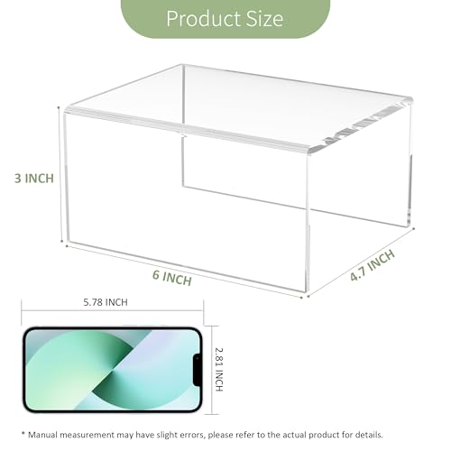 Acrylic Shelf Riser 6x4.7x3 pack of 2, Desktop Rectangular Acrylic Tray Pedestal Stand for Home Décor, Figures, Manga or Other Collectibles, 6x4.7x3 Inch - size: 6x4.7x3 Inch