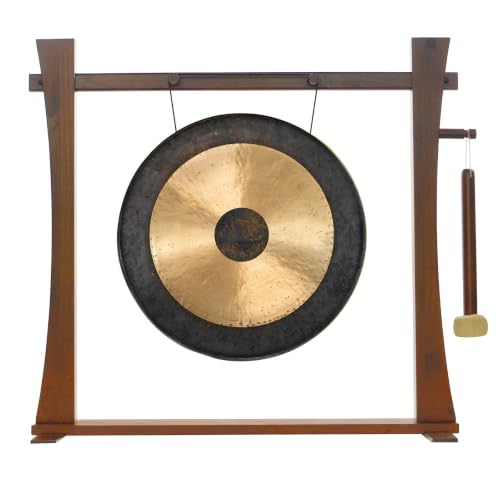 20" to 22" Gongs on the Spirit Guide Gong Stand - Includes Gong, Mallet, & Stand/Great for Office & Home/Traditional Style - size: 20" Chau Gong