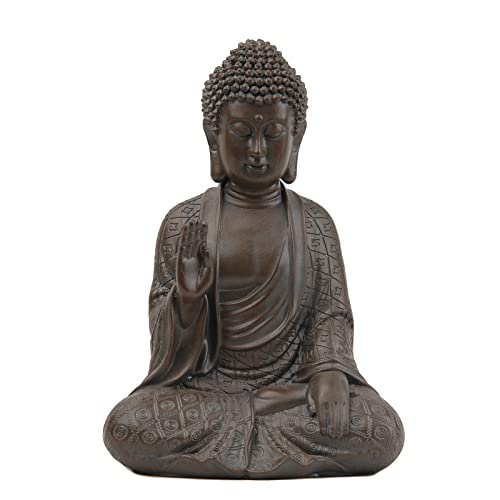 Leekung Buddha Statue for Home Decor,Buddah Statute Zen Decoration,Meditation Buddha Decor Brown 7 inch - color: Dark Brown