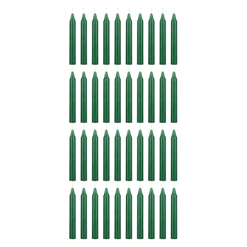 Mega Candles Mini Taper Chime Spell Candle 40 Count 4" x 1/2" Green - color: Green, size: 40 Pieces