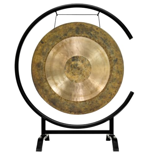 22" Chinese Gongs on the Seaside C-Stand - Includes Gong, Stand, & Mallet/Sturdy & Compact Design - color: 22" Atlantis Chau Gong