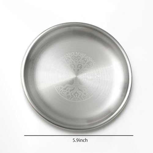 Offering Bowl Ritual Plate Great for Altar use, Shamanic Wicca Ritual, Incense Burner, Smudging, Decoration（Life Tree） - style: Life Tree