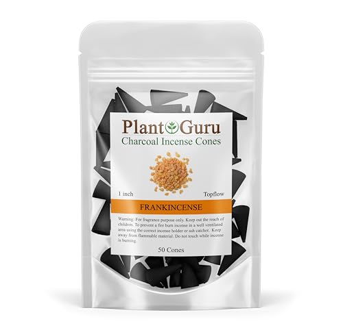 Frankincense Charcoal Incense Cones 1" TOPFLOW - 50 Pack - Natural Scented Cones Handmade Hand Dipped