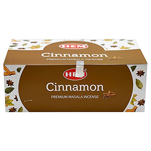 Cinnamon Masala Incense Sticks and Holder Burner Bundle from Hem Incense and Trumiri for Home Fragrance Insence Insiensos - color: Cinnamon Masala