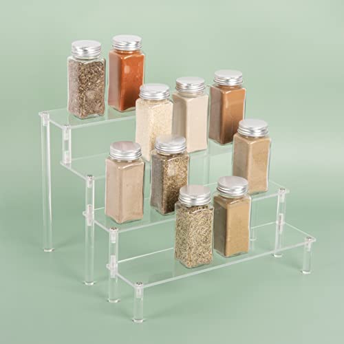 Acrylic Stands for Display,4 Tier Clear Cupcakes Perfumes Figurines Display Stand Risers Shelf for Decoration and Organizer - size: 4 tier