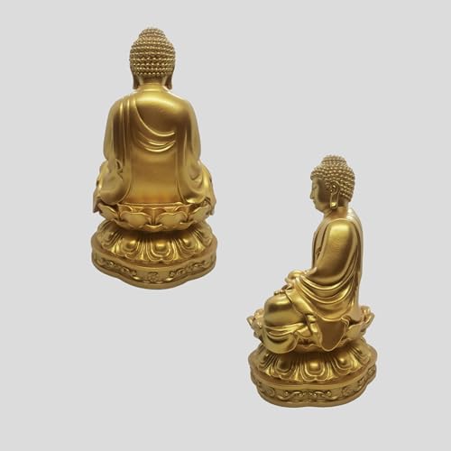 Resin Shakyamuni Buddha Statue 6" (Gold Color) - color: 6" Gold