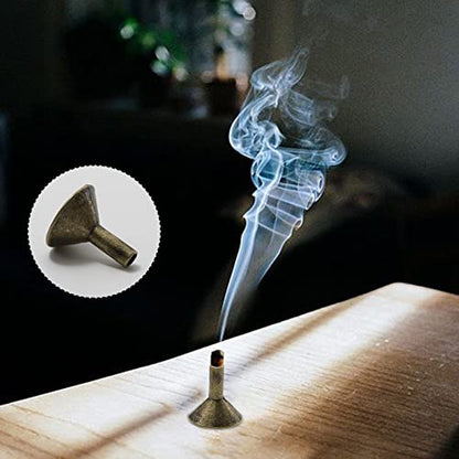 EATAKWARD 50PCS Metal Backflow Incense Sticks Holder Small Funnel Shape Incense Cone Tray Base Rack Holder Waterfall Incense Burner