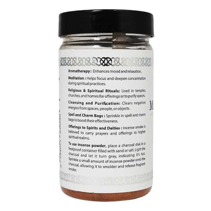 Vrinda® Spiritual Cinnamon Premium Incense Powder - For all rituals, 50 gm, Made in India, smudge powder, Pagan & Wiccan, Energy Boost, Protection & Manifestation | Perfect for Money Work & Meditation