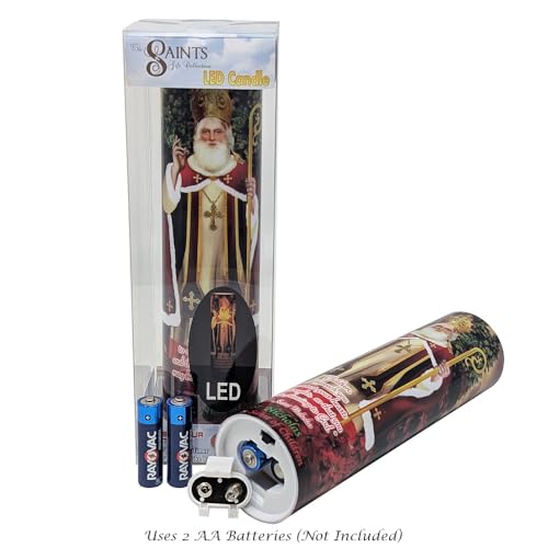 St Nicholas, LED Flameless Devotional Prayer Candle, THE SAINTS COLLECTION