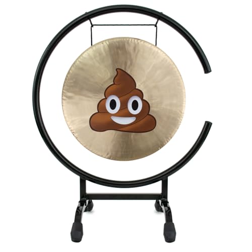 Poop Emoji Everybody Fun Gong on Stands - Includes 12" Poop Emoji Gong, Stand, & Mallet/Perfect Gift for Those Who Poop - color: 12" on the High C Stand