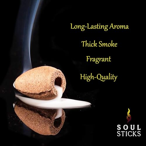 Soul Sticks Backflow Incense Cones – 40 Handmade Organic Cones for Waterfall Burner | 4 Pack Long Lasting Aromatic Scents | Thick White Smoke Incense for Meditation, Yoga & Gifts (Palo Santo) - color: Palo Santo